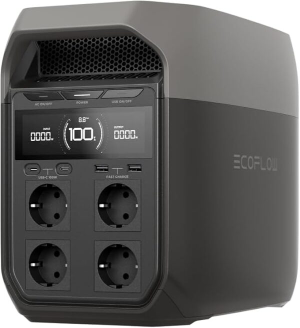 EF ECOFLOW DELTA 3 Przenośna stacja zasilania, generator fotowoltaiczny 1024 Wh, bateria LiFePO4, szybkie ładowanie 0–70% w 30 min, możliwość rozbudowy do 5 kWh, na kempingu i w kamperze