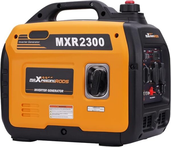 maXpeedingrods inwerterowy agregat prądotwórczy 2300 W, benzynowy, 4-suwowy, z gniazdami USB i napięciem 230 V, super cichy i lekki jako awaryjny agregat prądotwórczy w podróży