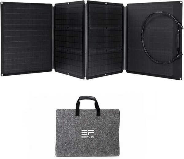 Przenośny panel słoneczny EF ECOFLOW 160W do elektrowni, składana ładowarka słoneczna z możliwością łączenia w łańcuch z regulowaną podpórką, wodoodporność IP67 do zewnętrznego systemu kempingowego