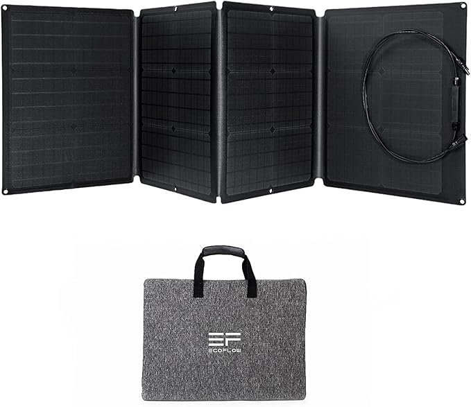 Przenośny panel słoneczny EF ECOFLOW 160W do elektrowni, składana ładowarka słoneczna z możliwością łączenia w łańcuch z regulowaną podpórką, wodoodporność IP67 do zewnętrznego systemu kempingowego