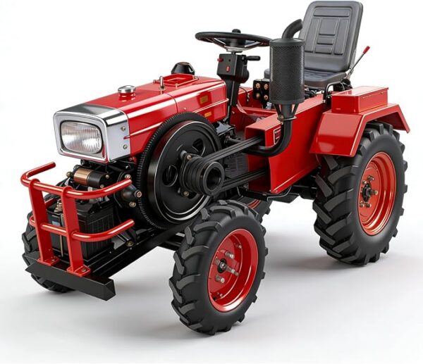 Mini traktor 15 KM, elektryczny i ręczny, chłodzony wodą, kompaktowa konstrukcja ze światłami roboczymi, do użytku w gospodarstwie i sadzie