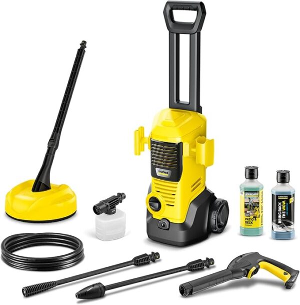 Kärcher myjka ciśnieniowa K 2 Premium FJ Home, 110 bar, wydajność: 360 l/h, wydajność powierzchniowa: 20 m²/h, waga: 4,2 kg, pistolet ciśnieniowy, lanca spryskująca, dysza rotacyjna, zestaw domowy